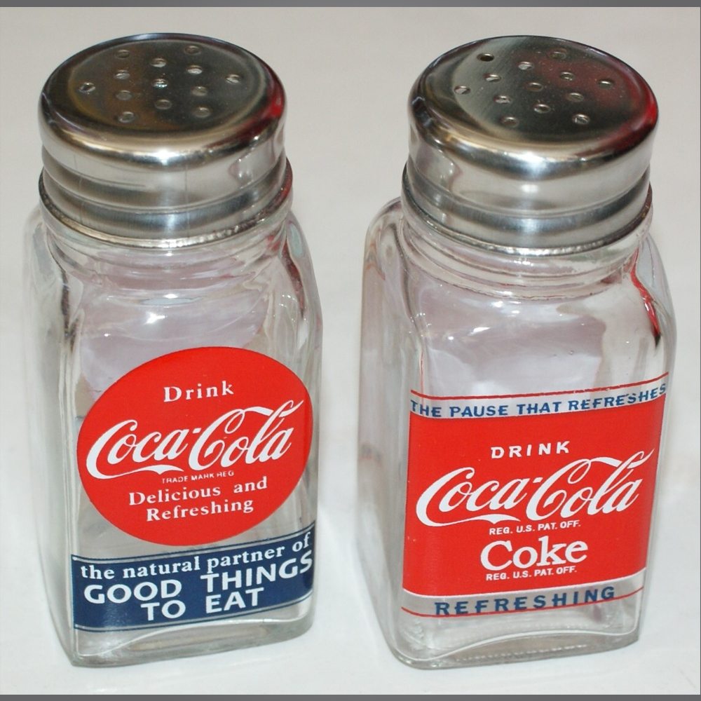 Coca-Cola-Glas-Salz-&-Pfeffer-Streuer-1
