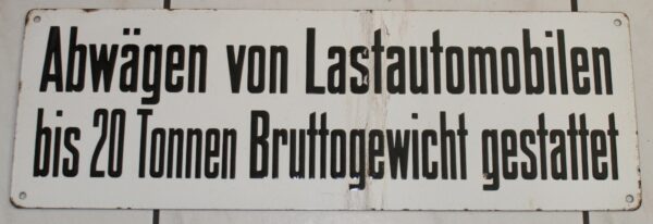 Abwägen Lastautomobilen Emailschild