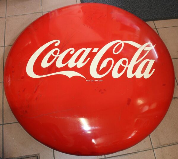 Coca Cola Button Blechschild Gross
