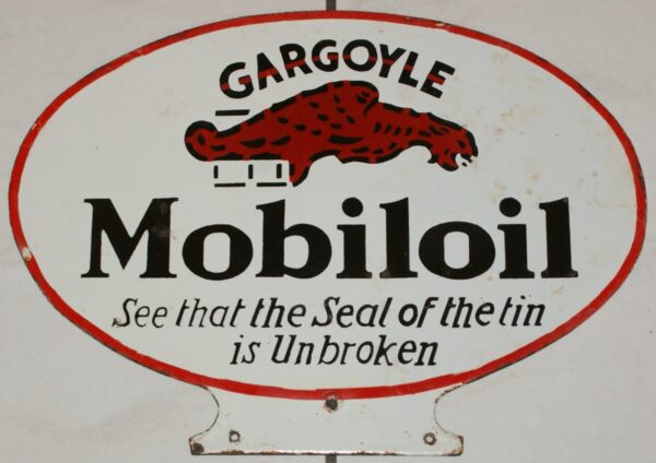 Mobiloil Gargoyle Emailschild Seal