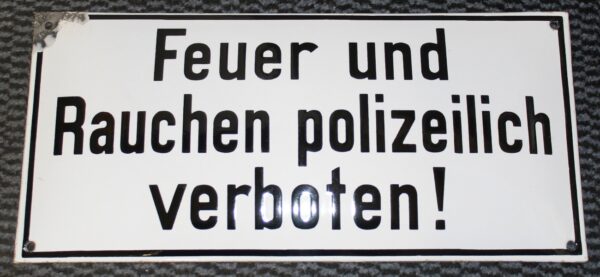 Feuer Rauchen Verboten Emailschild 1