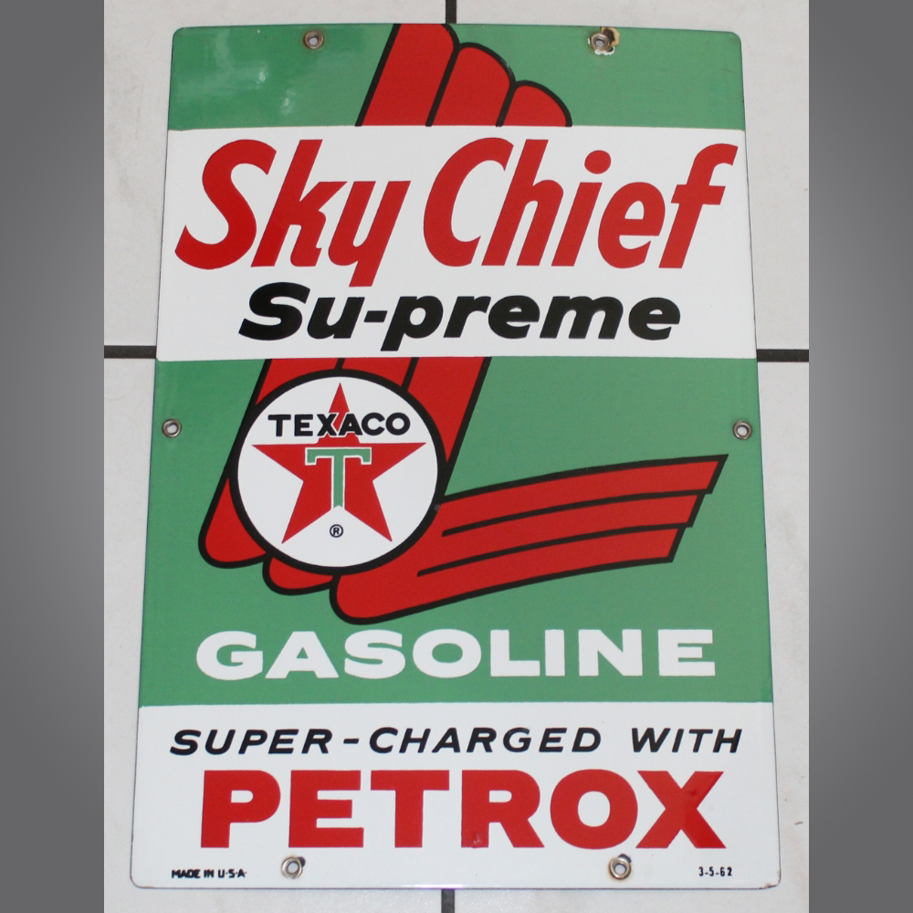 Texaco-Sky-Chief-Emailschild-1962
