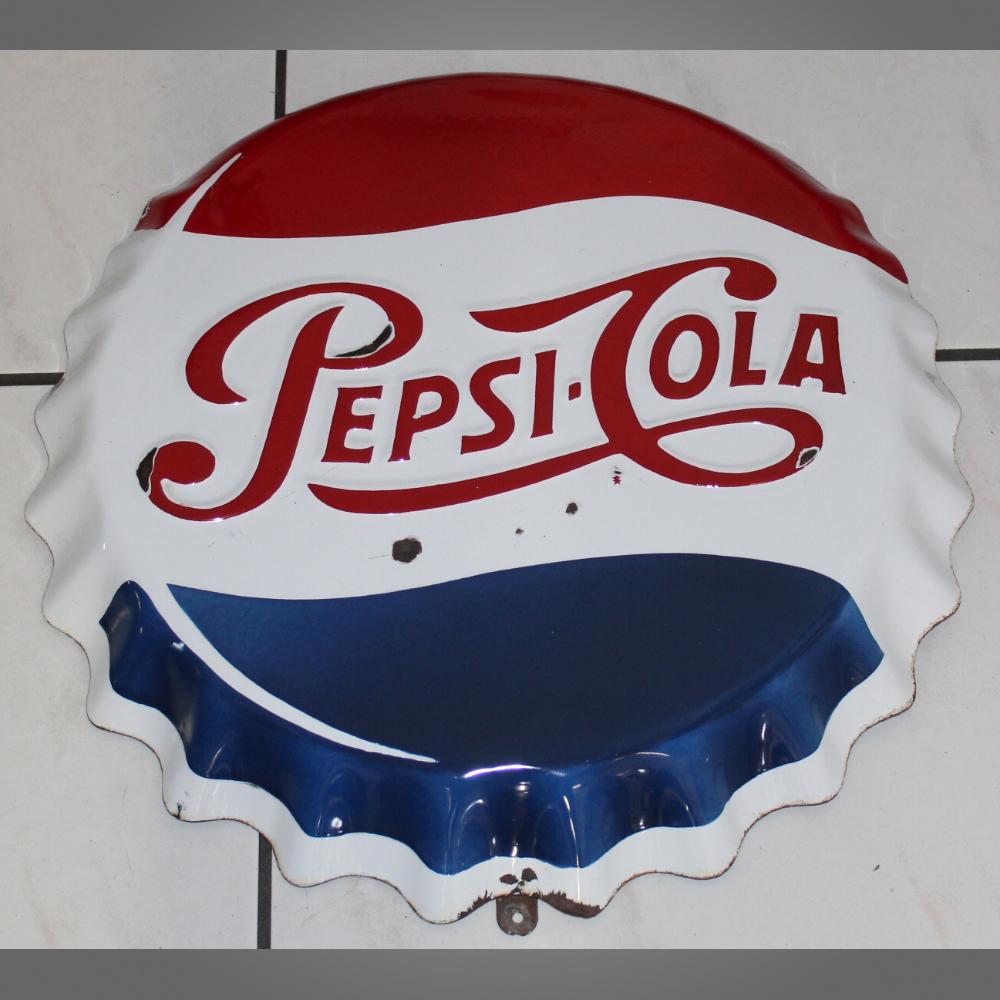 Pepsi-Cola-Kronkorken-Emailschild