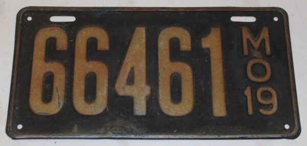 License Plate MO 1919