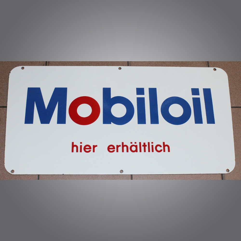 Mobiloil-Oelrack-Emailschild