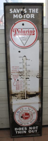 Polarine Motor Oil Thermometer Emailschild 2