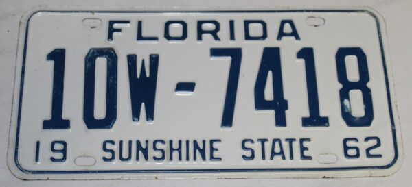 License Plate Florida1962