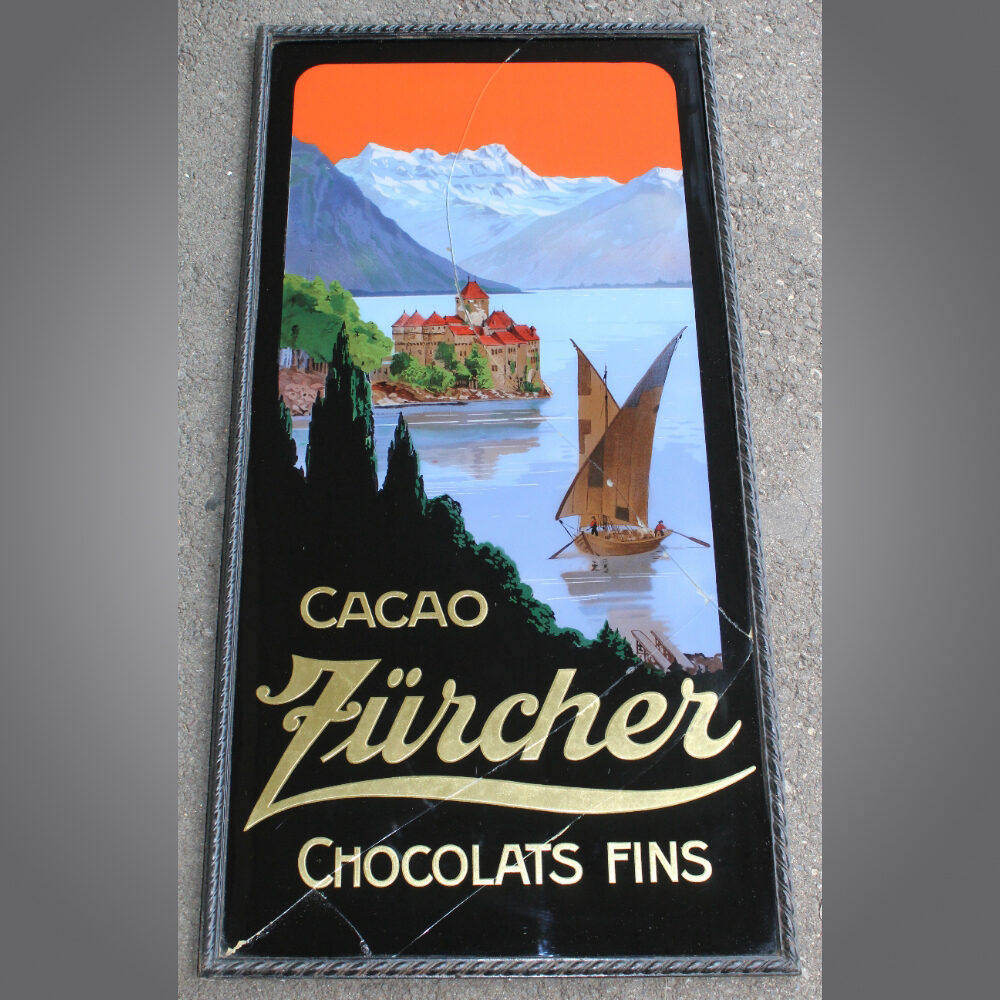Hinterglasmalereischild-Zürcher-Chocolats