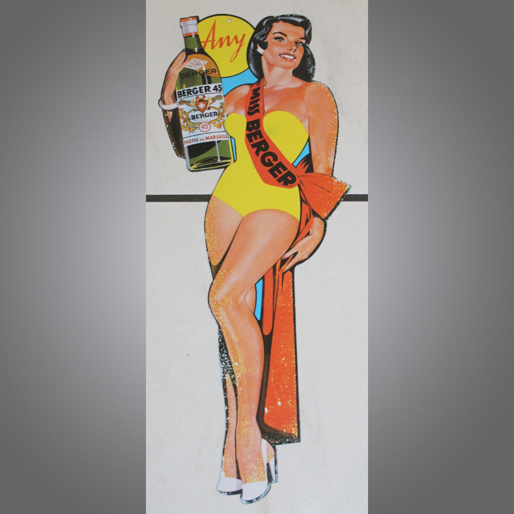 Miss-Berger-Pin-Up-Blechschild