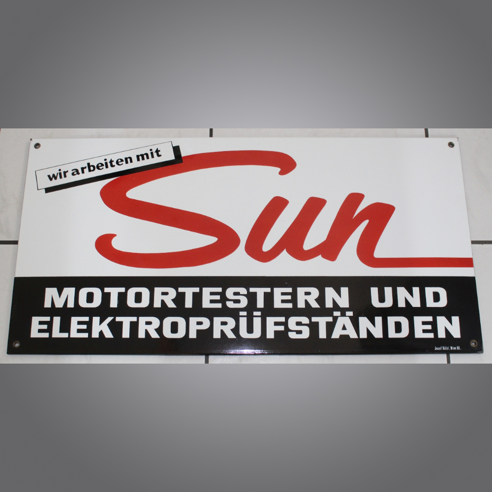 Sun-Motorentester-Emailschild