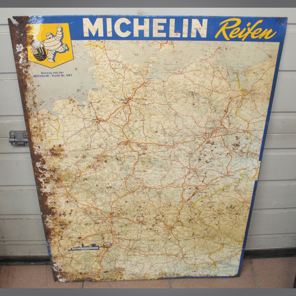 Michelin-Strassenkarte-Blechschild