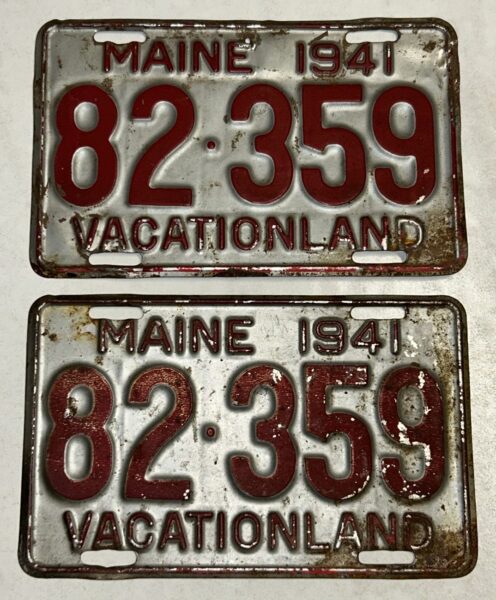 License Plates Maine1941