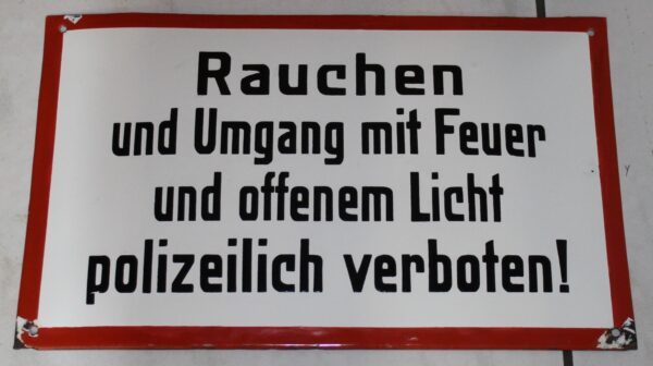 Rauchen Feuer Verboten Emailschild 1
