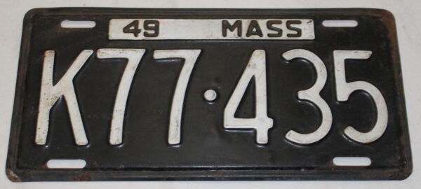 License Plate MASS1949