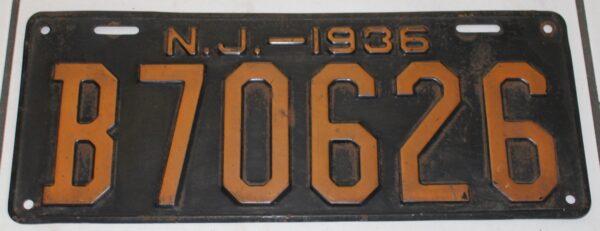 License Plate NJ1936 B70626