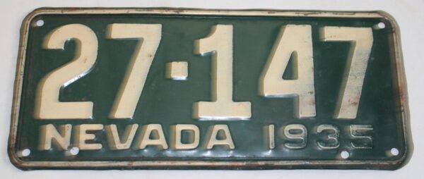 License Plate Nevada1935