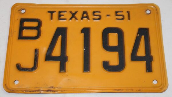 License Plate Texas1951