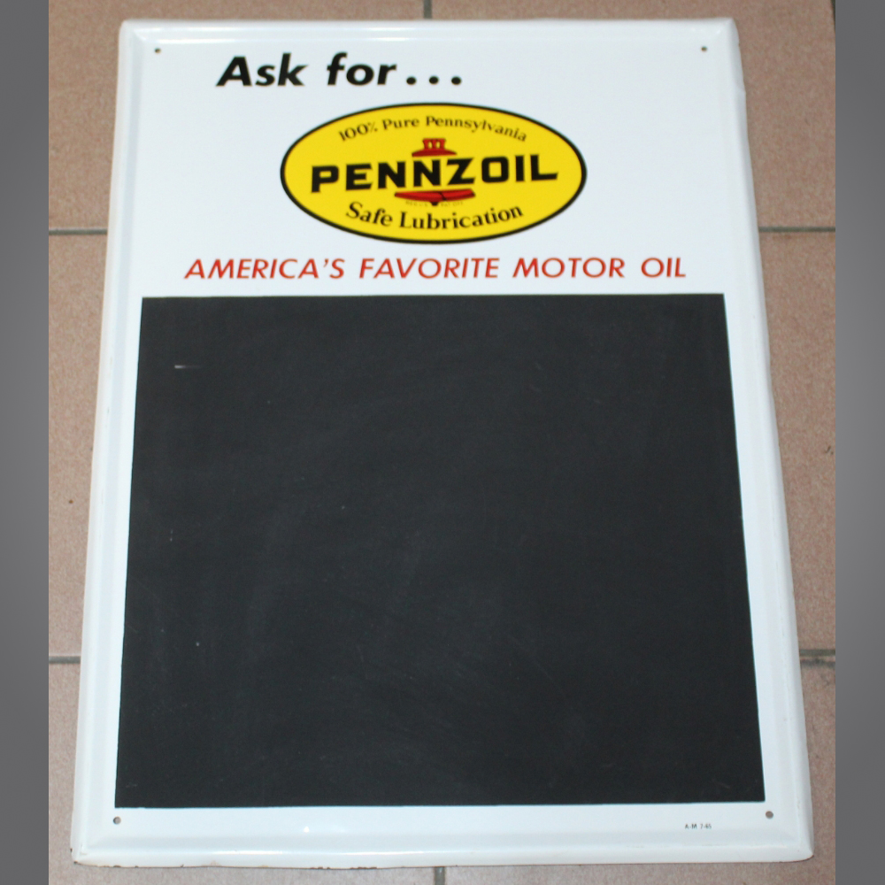 Pennzoil-Kreidetafel-Blechschild