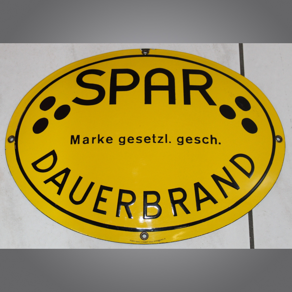 Spar-Dauerbrand-Emailschild