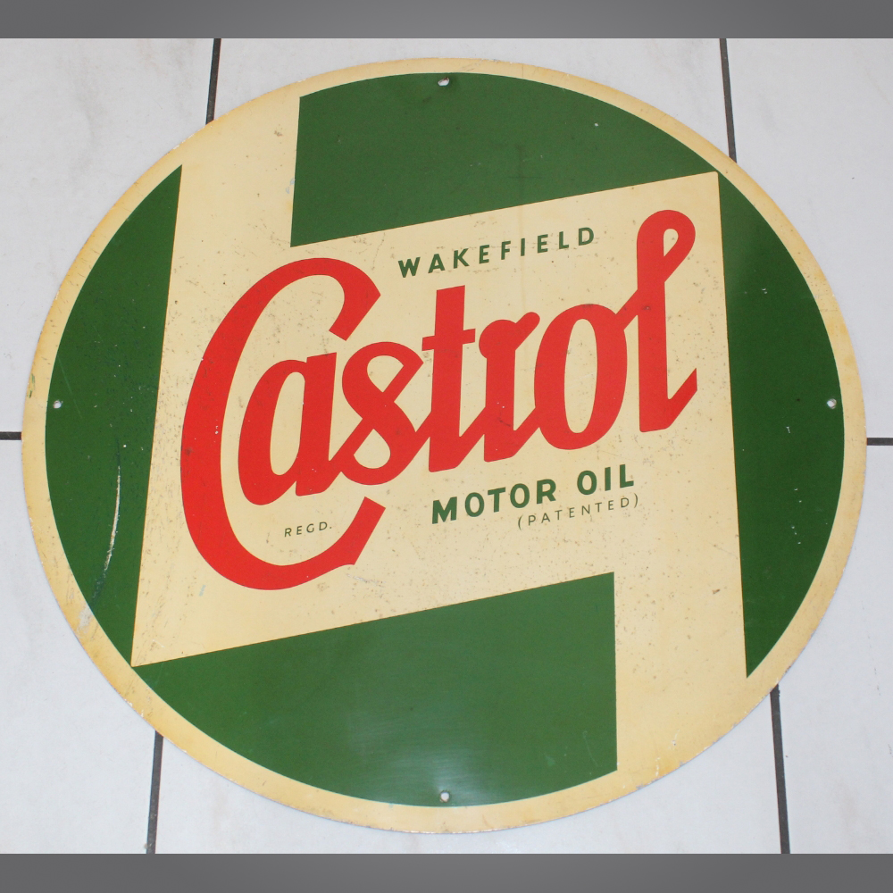 Castrol-Blechschild-Rund