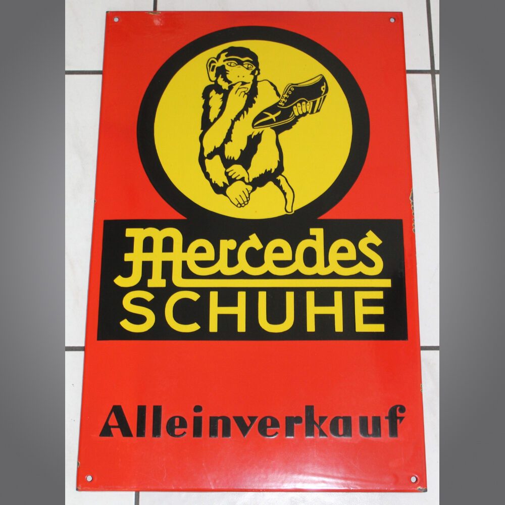 Mercedes-Schuhe-Emailschild