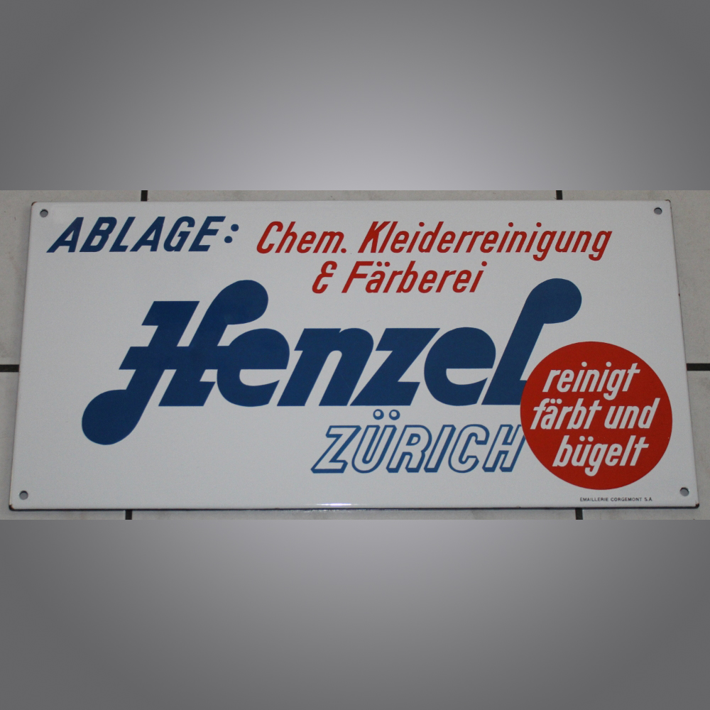 Henzel-Ablage-Zürich-Emailschild
