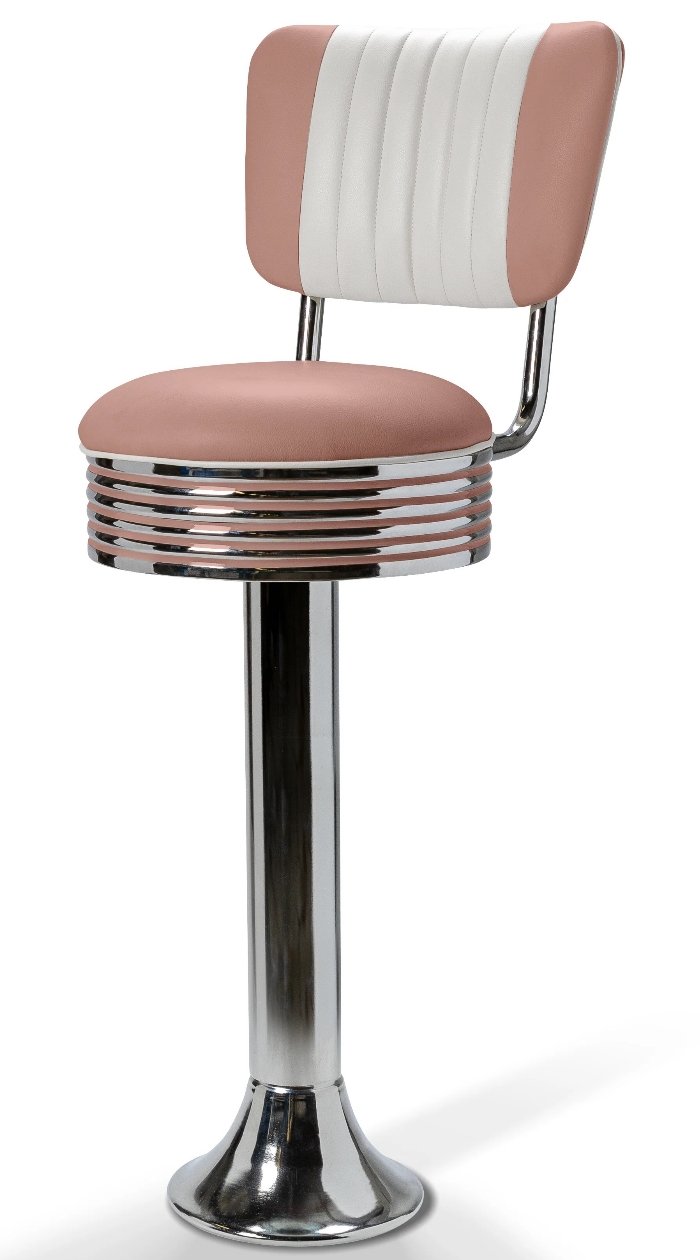 Casey Barstoo lBackrest CB77 Chrome Dust yRose BelAir Furniture kl