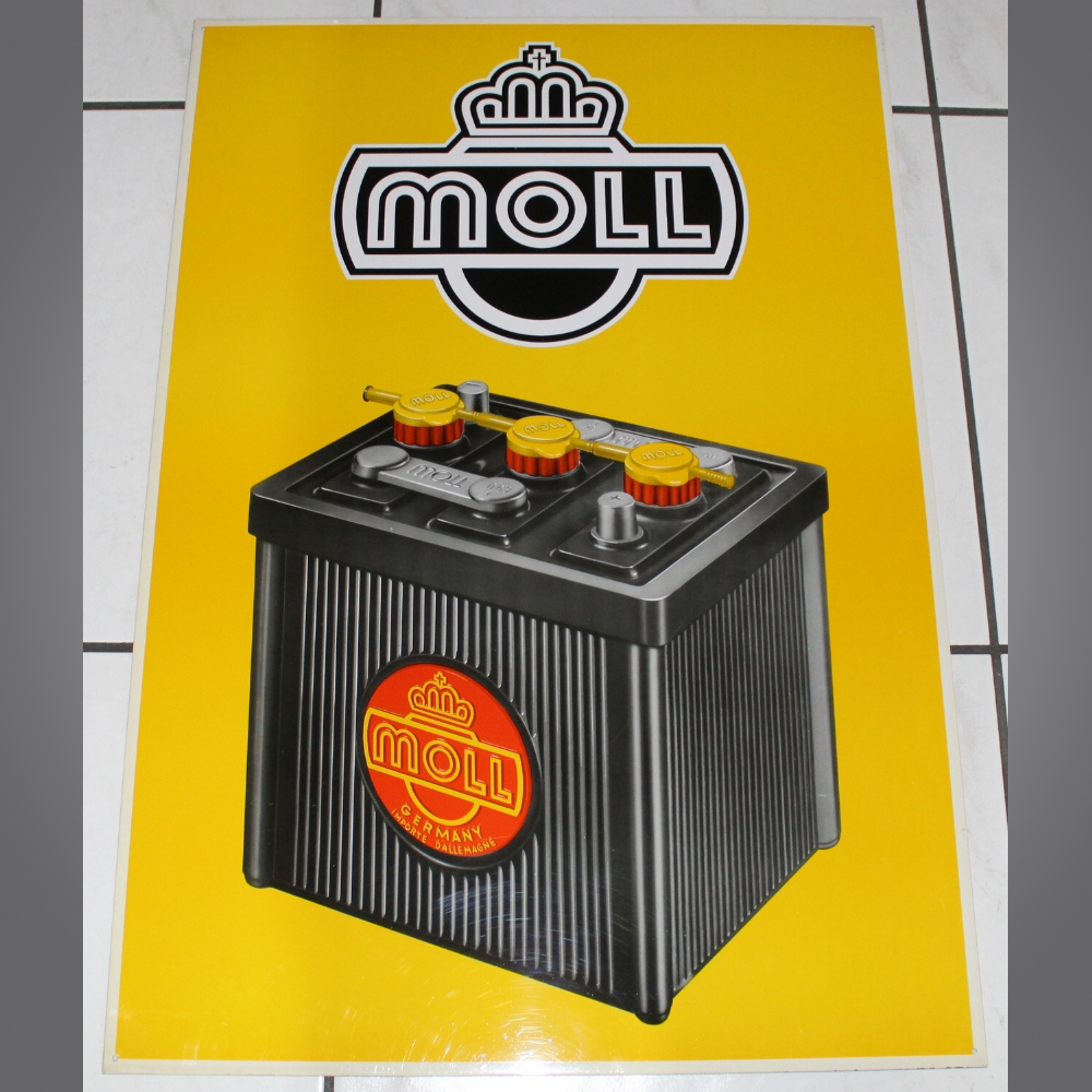 Moll-Batterien-Blechschild
