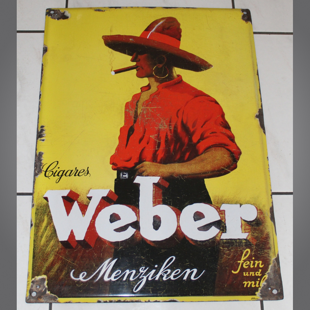 Weber-Cigares-Menziken-Emailschild