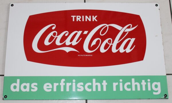 Coca Cola 60s Trink Emailschild 1