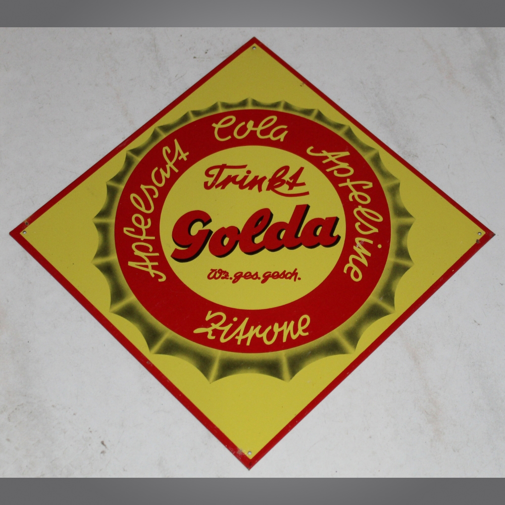 Golda-Blechschild