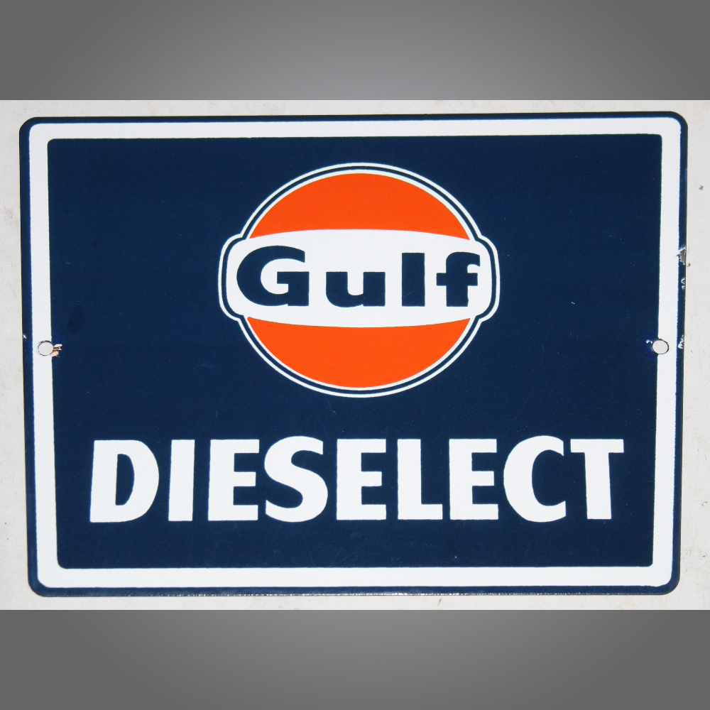 Gulf-Dieselect-Emailschild