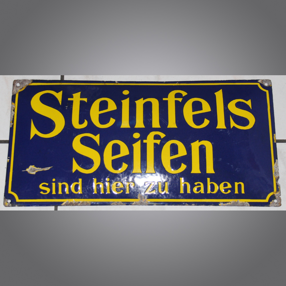 Steinfels-Seifen-Emailschild