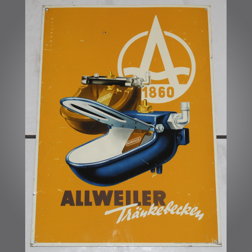 Allweiler-Tränkebecken-Blechschild