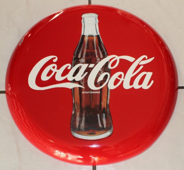 Coca Cola Button Emailschild 80s 1