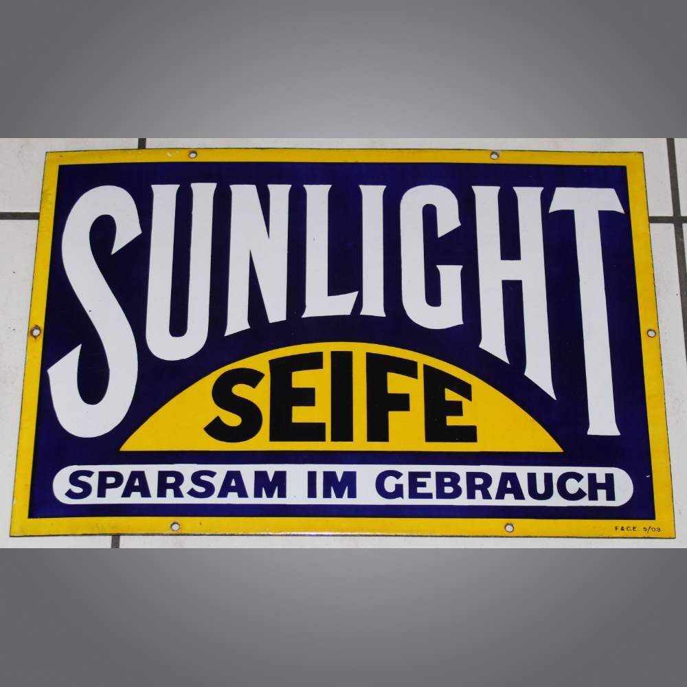 Sunlight-Seife-Emailschild