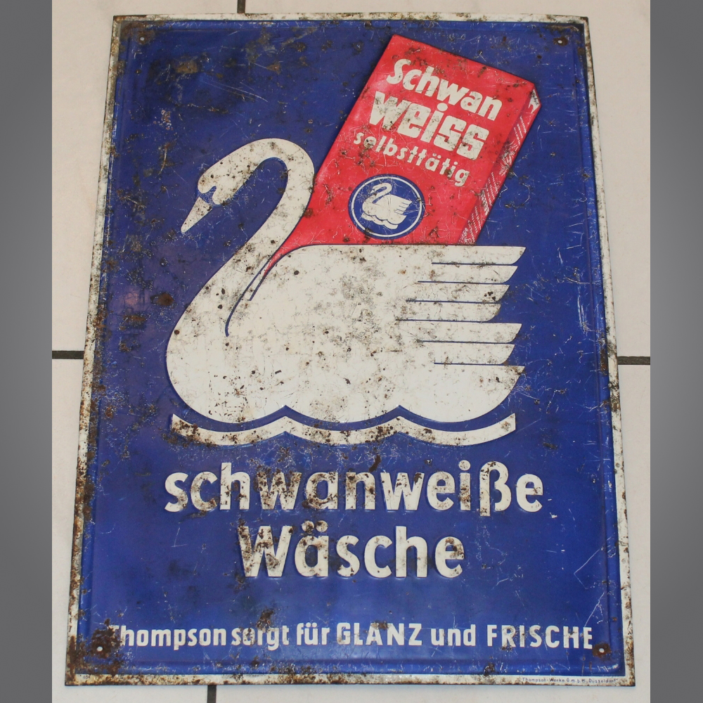 Schwan-Weiss-Blechschild