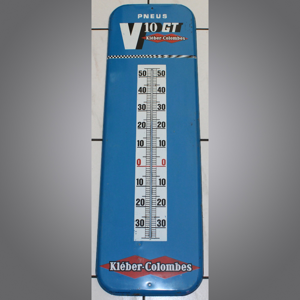 Kléber-Colombes-Pneu-Thermometer-Blechschild