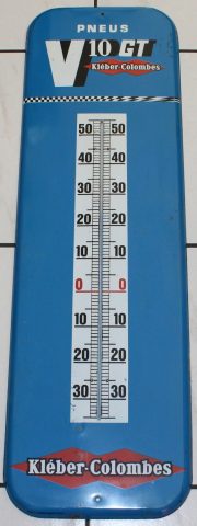 Kléber Colombes Pneu Thermometer Blechschild 2